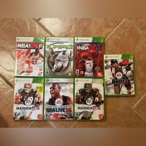 Lot Of Xbox 360 Video Games - Madden 12, NBA 2K14, NBA Live, Top Spin, NHL 13